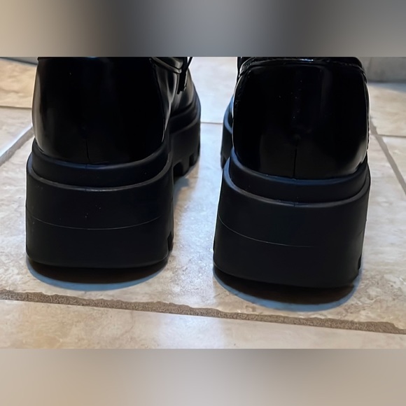 ASOS glossy chunky loafers in black. - Picture 7 of 10